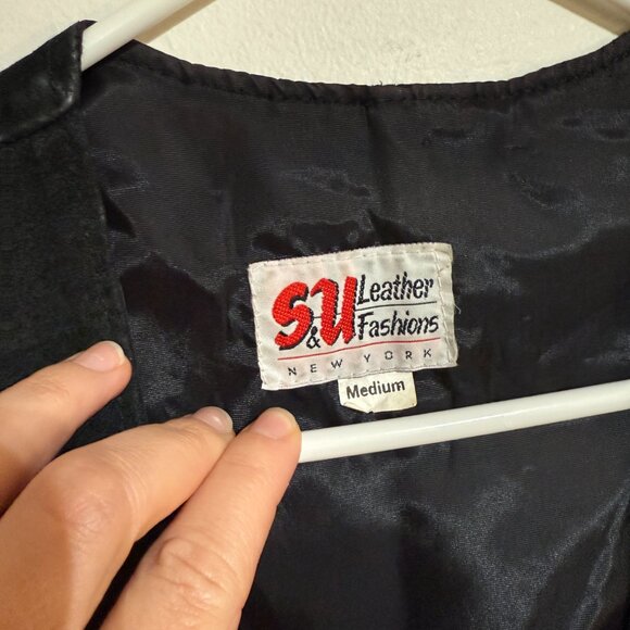 Vintage Suede Leather Vest with Long Fringe, Medium - Picture 7 of 8